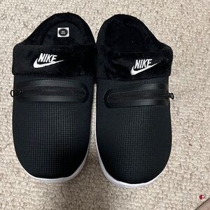 Nike Black and White Cozy Slippers